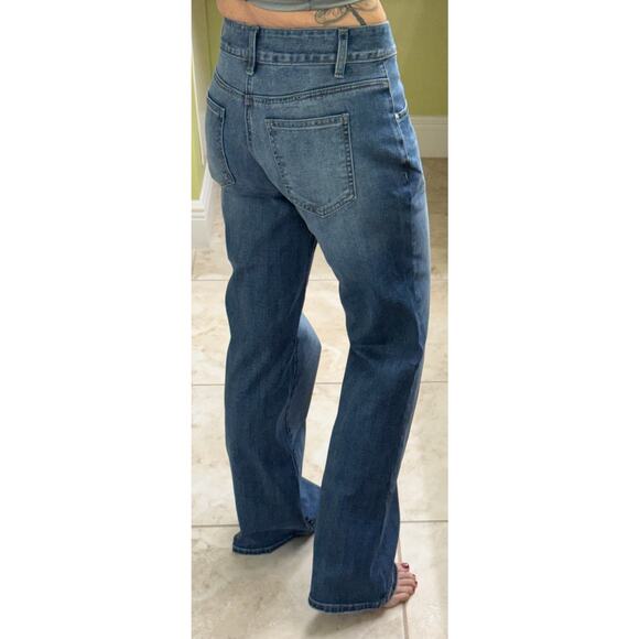 Flamingals XS NWT Dual Button mid waist straight leg jeans denim $59.99 retail - Picture 6 of 11